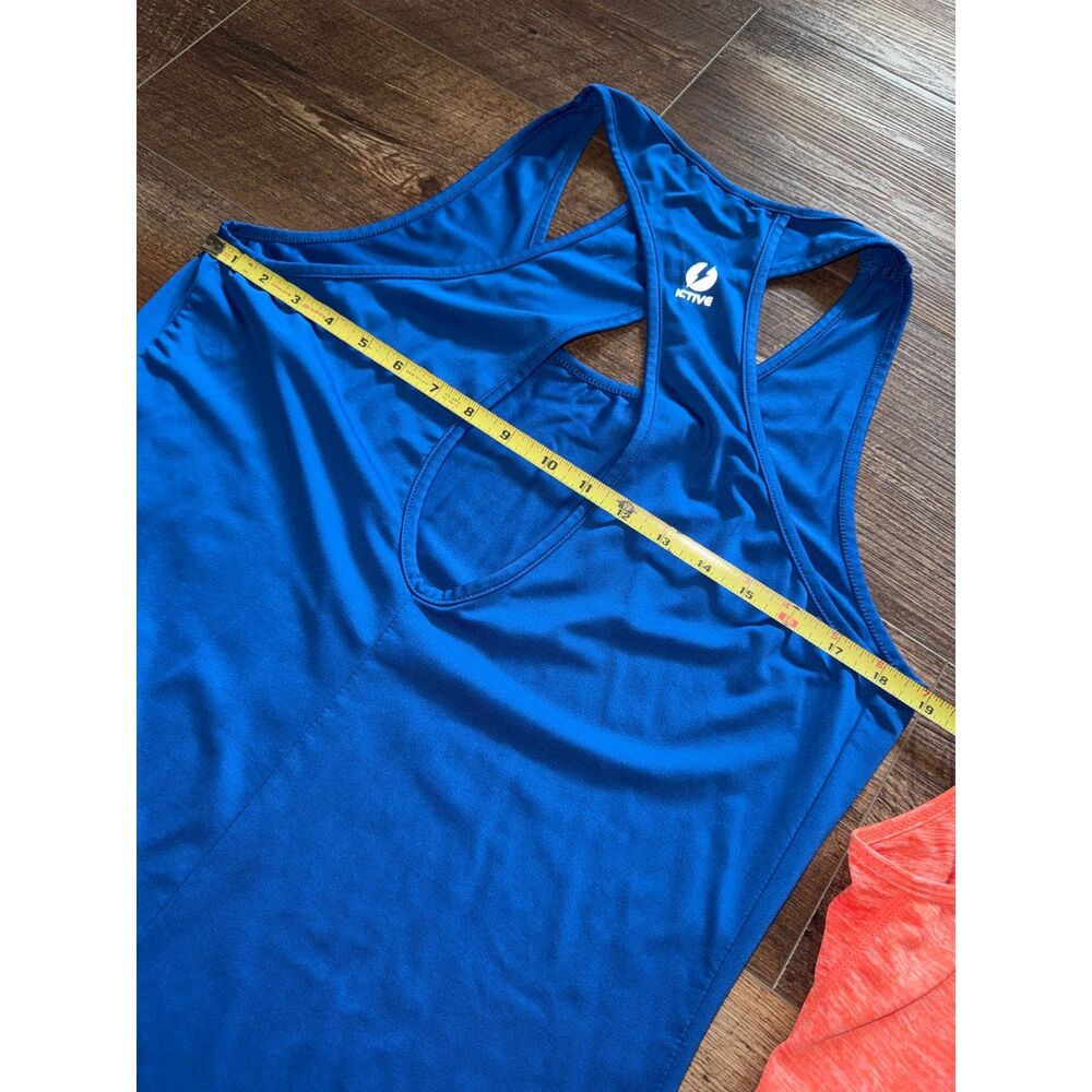 Lot of 3 Size Large EUC Like New active racerback tanks Royal Orange Green - Picture 7 of 16